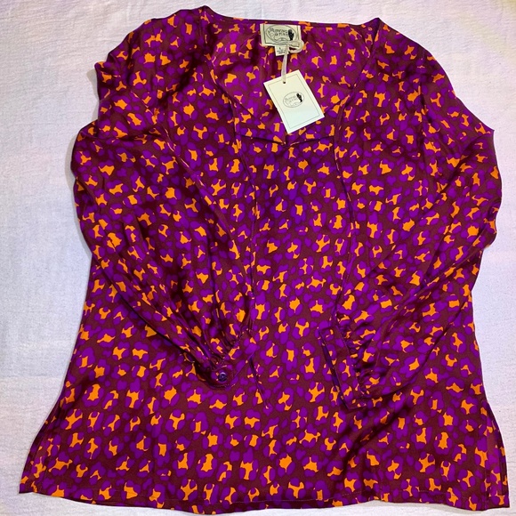 NWT Irving & Fine Silk Blouse size L - Picture 1 of 7
